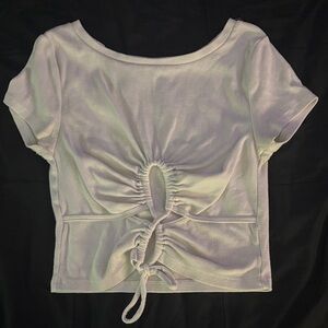 Aeropostale White Ruched Crop Top